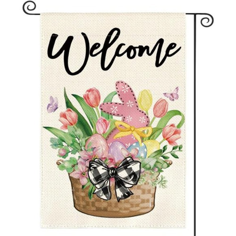 Easter Garden Flag 12x18 Inch Double Sided Outside, Tulip